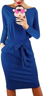 PRETTYGARDEN Women's Fashion Casual Long Sleeve Belted Party Bodycon Sheath Pencil Dress - Image 7